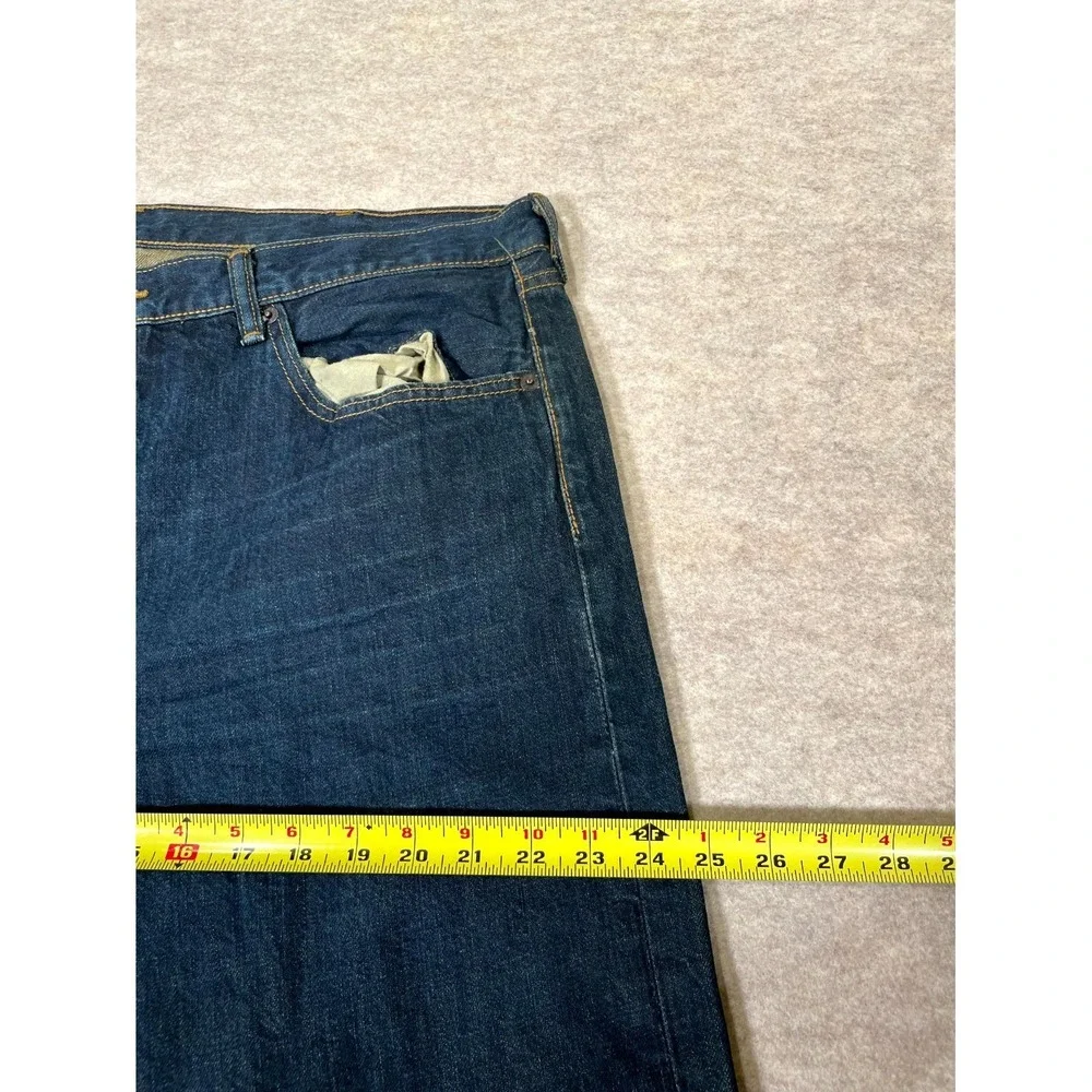 Levis 501 Original Fit Jeans Mens 38x34 Blue Denim Cotton Dark Wash Straight Leg